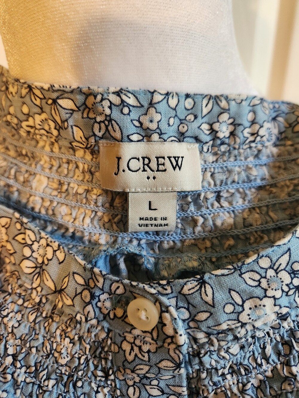 J Crew Smocked-neck Floral Top - Picture 7 of 7